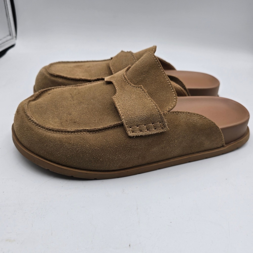 Suede Mules Women 9 Penny Loafer Brown Slip On Slides Flat Casual Shoe Unbranded